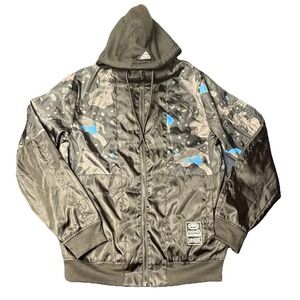Y2K Ecko Unltd Jacket Mens L Black Camo Paint Splatter Hooded Zip